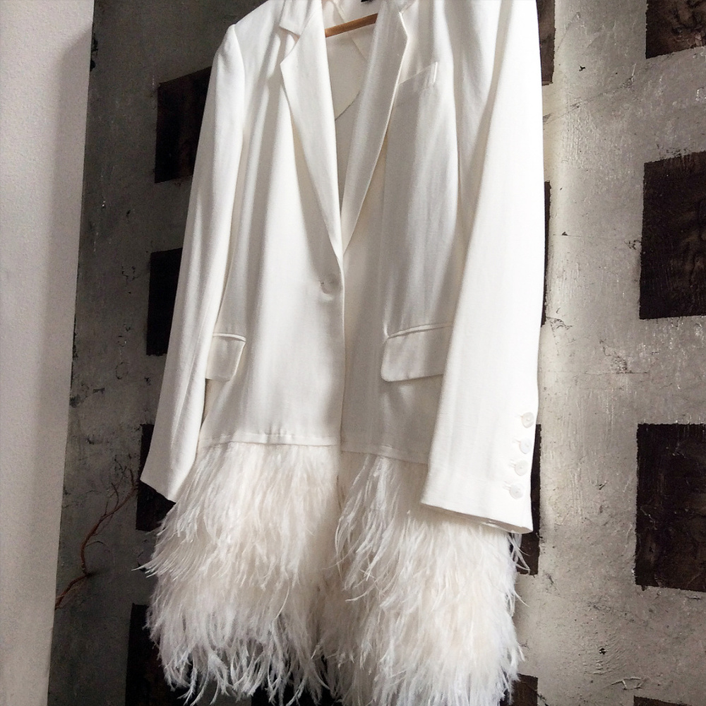 Elizabeth and James Ostrich Feather Jacket size 4